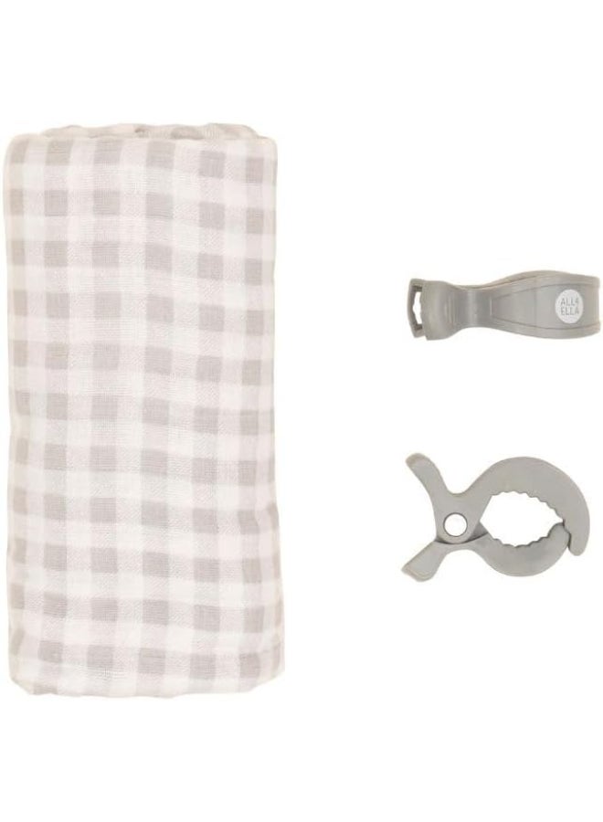 All4Ella Organic Cotton Muslin Swaddle & Pram Pegs Gift Set - Image 2